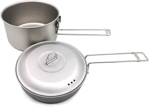 Pot and Pan Camping Cookware Set Outdoor Cooking Tableware for Backpacking Camping