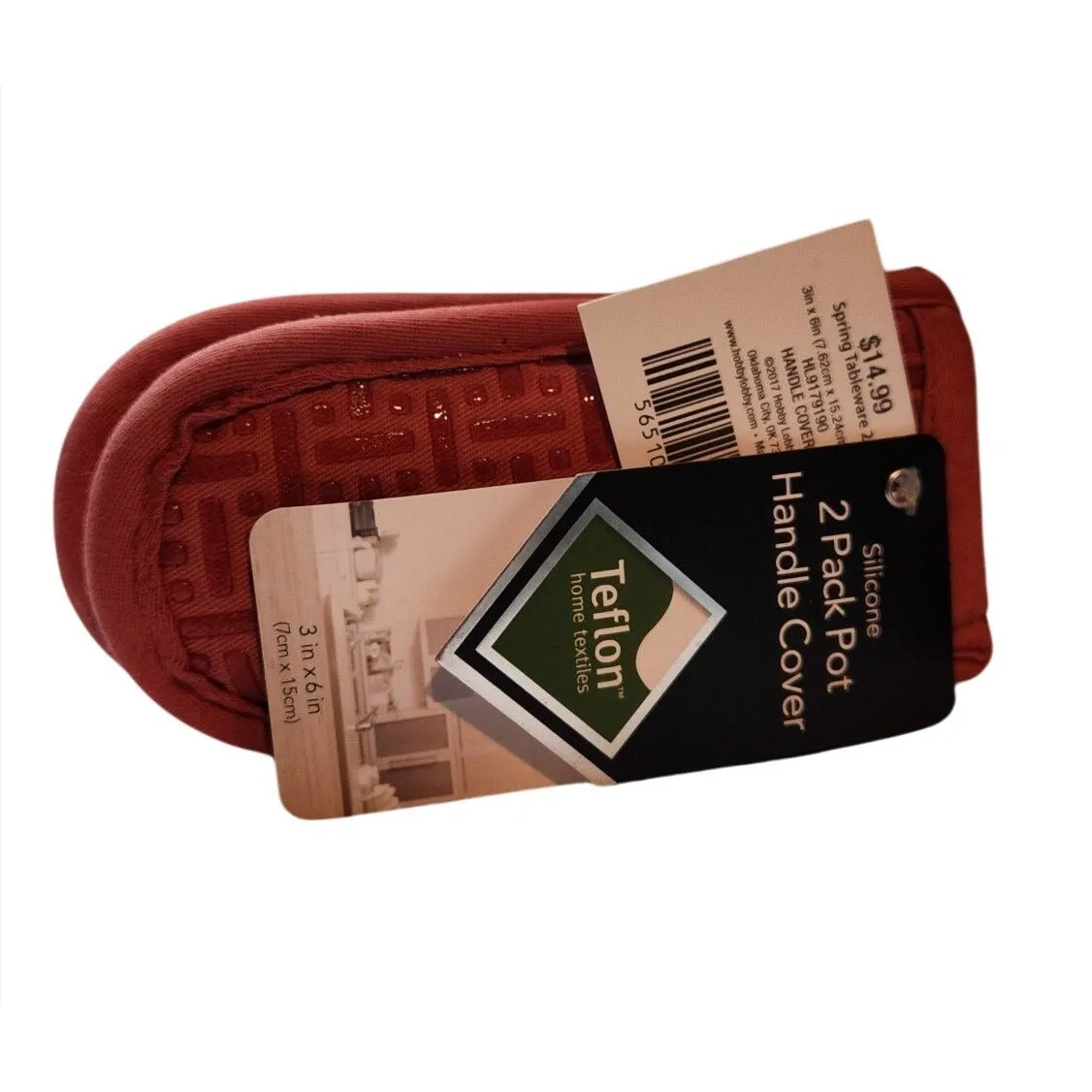 Pot Handle Holder Supreme Red Set of 2  Silicone 2 pack  Cover Teflon 3 x 6