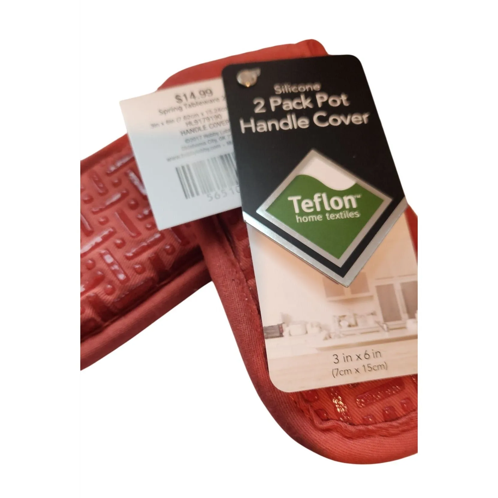 Pot Handle Holder Supreme Red Set of 2  Silicone 2 pack  Cover Teflon 3 x 6