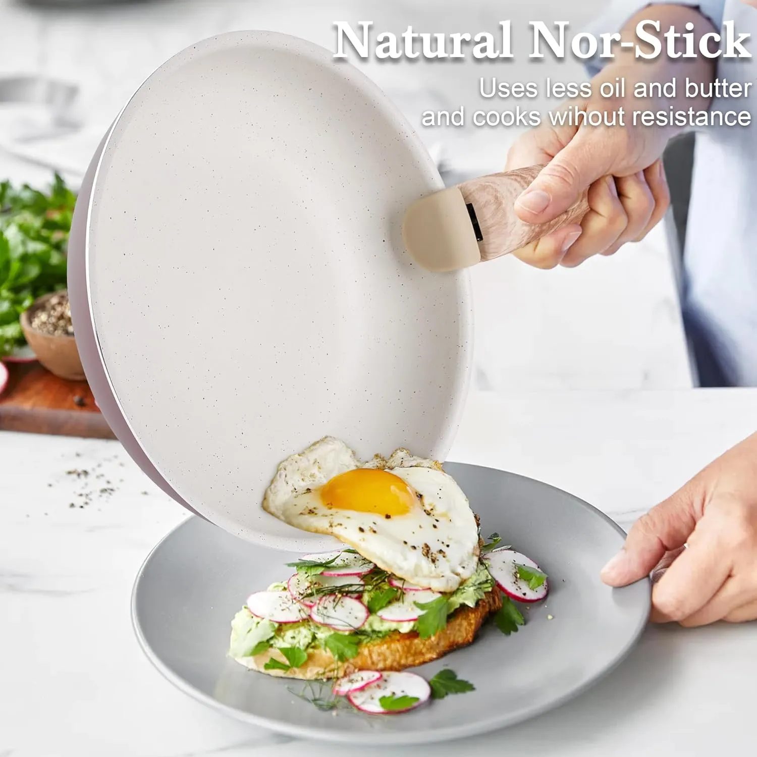 Pots and Pans Set Nonstick - YIIFEEO Kitchen Cookware Sets Detachable Handle Pot and Pan Set Removable Handle Camping Cooking Set, Oven Broiler Safe 550F Non Toxic Frying Pans for Cooking Pan Set Gift