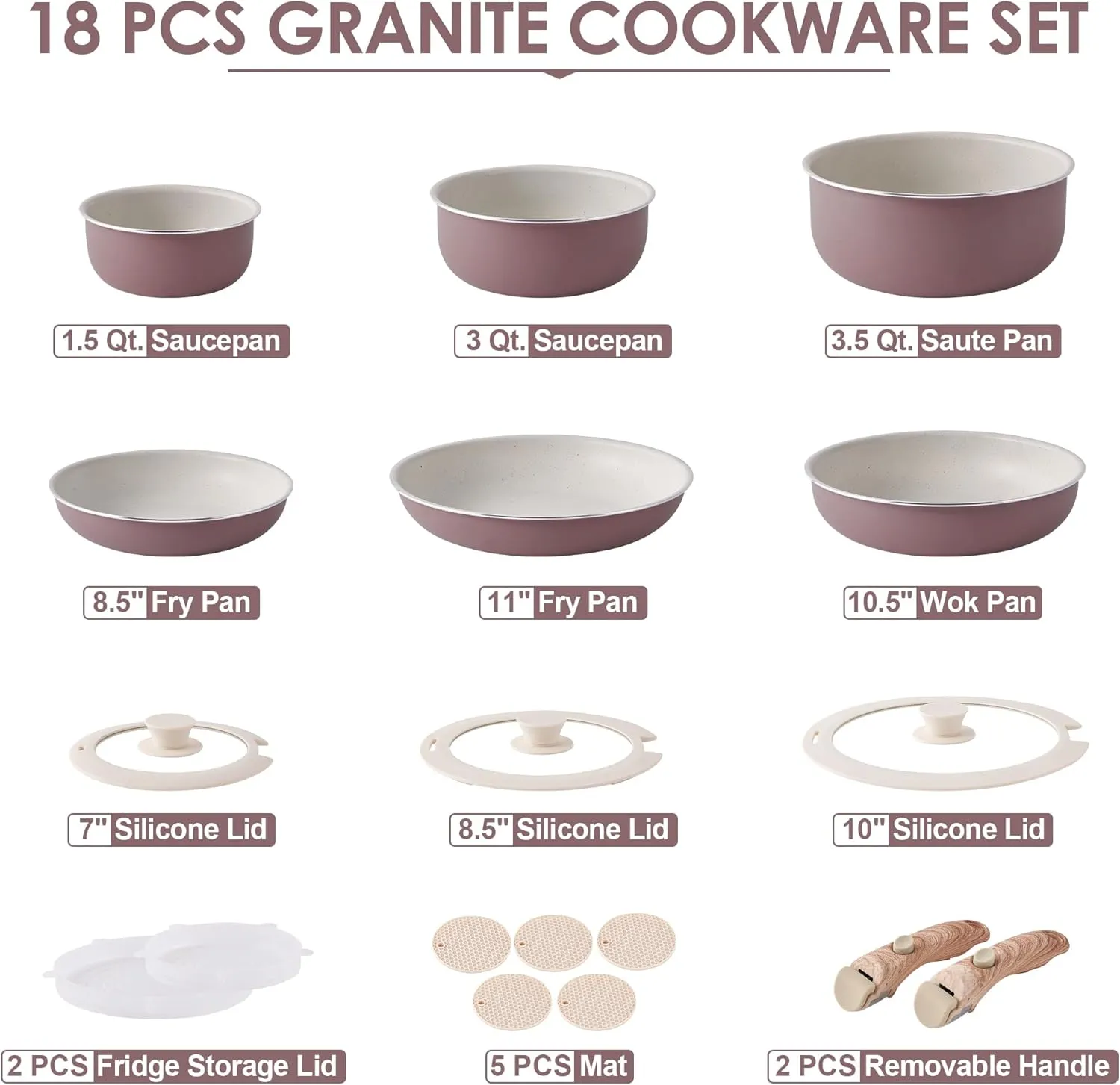 Pots and Pans Set Nonstick - YIIFEEO Kitchen Cookware Sets Detachable Handle Pot and Pan Set Removable Handle Camping Cooking Set, Oven Broiler Safe 550F Non Toxic Frying Pans for Cooking Pan Set Gift