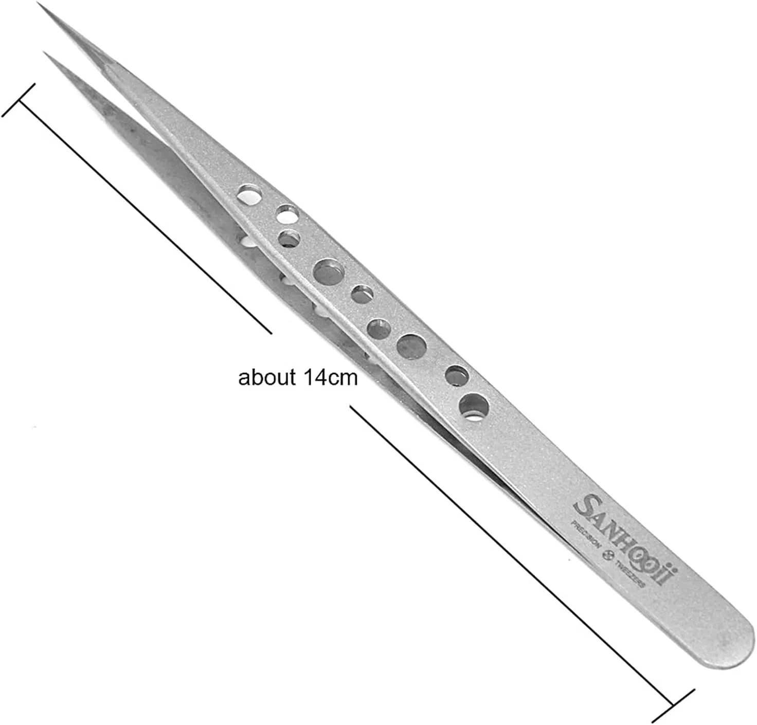 Precision Tweezers Stainless Eyebrow Tweezer Eyelash Extension Grafting Makeup Tools Bulk Antistatic ESD Presicion Tweezers Repair Wholesale ZM56 for Crafting, Jewelry, Electronics, and Lab Work(2in1)