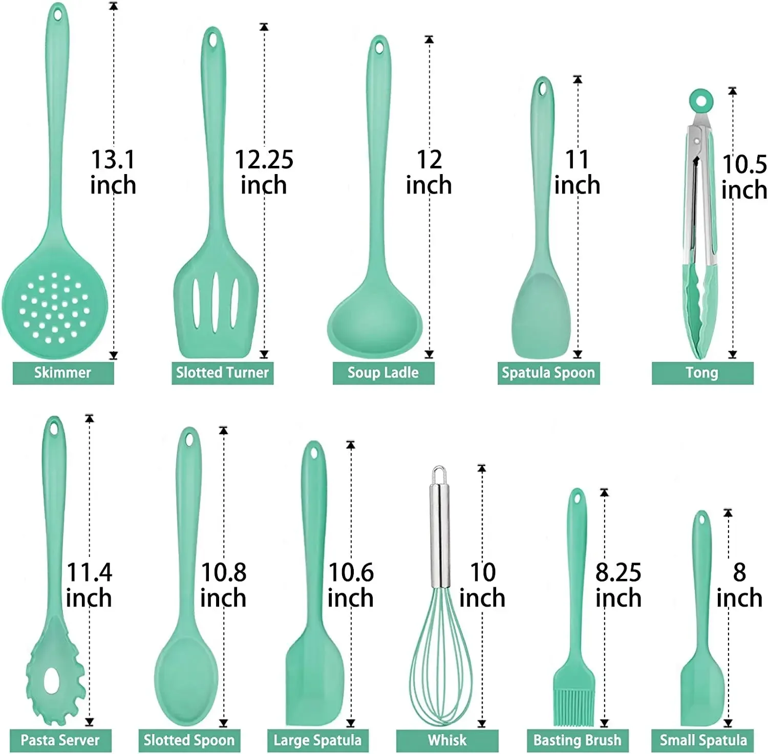 Premium Silicone Kitchen Utensil Set, 10 Pieces