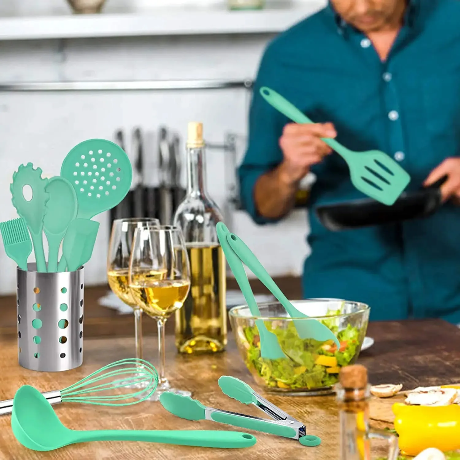 Premium Silicone Kitchen Utensil Set, 10 Pieces