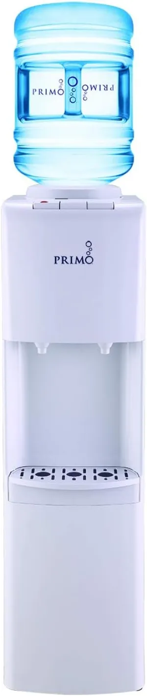 Primo Top-Loading Water Dispenser - 2 Temp (Hot-Cold) Water Cooler Water Dispenser for 5 Gallon Bottle w/Child-Resistant Safety Feature, White