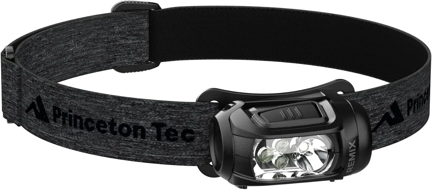 Princeton Tec Remix 450 Lumen Maxbright & Ultrabright Black / Dark Gray, LED Headlamp, IPX4 Water Resistance, Essential for Hiking, Camping, Hunting, Fishing, Running, & Safety Preparedness.