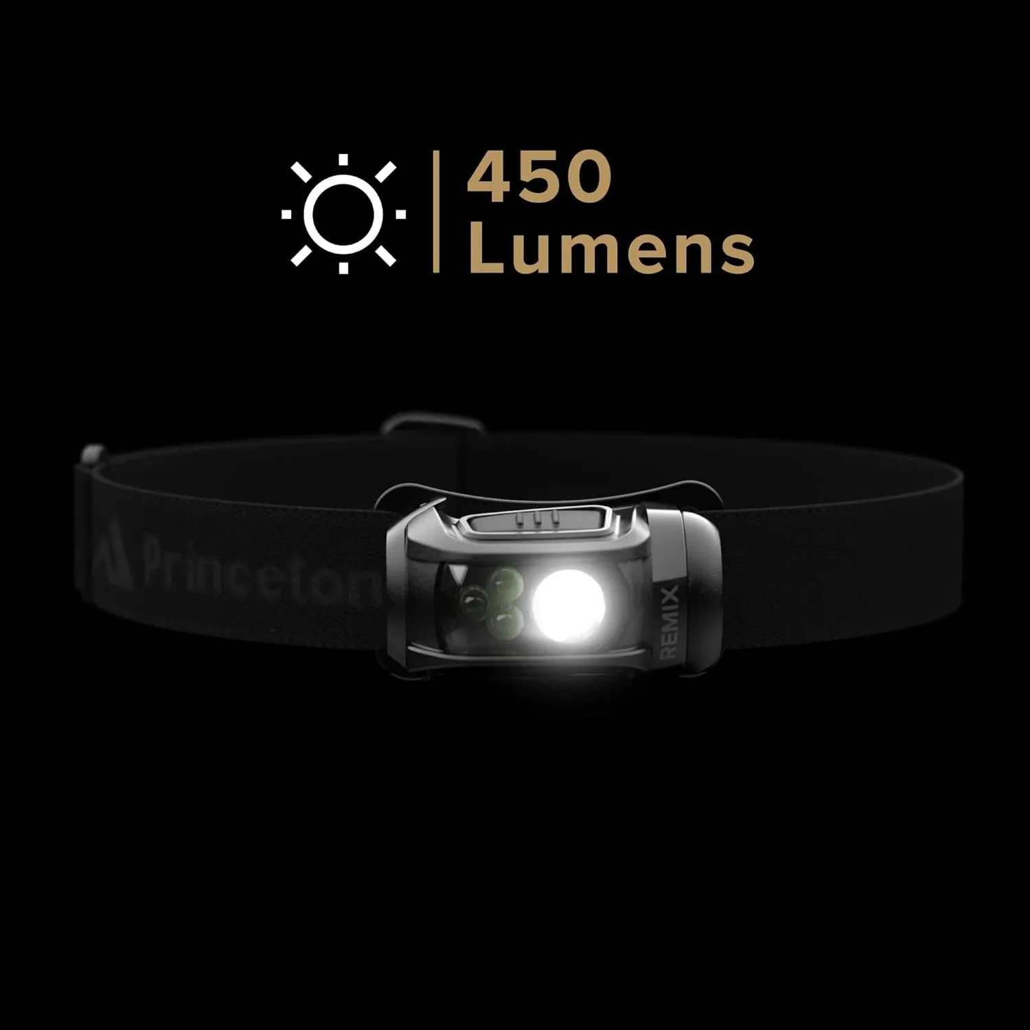 Princeton Tec Remix 450 Lumen Maxbright & Ultrabright Black / Dark Gray, LED Headlamp, IPX4 Water Resistance, Essential for Hiking, Camping, Hunting, Fishing, Running, & Safety Preparedness.