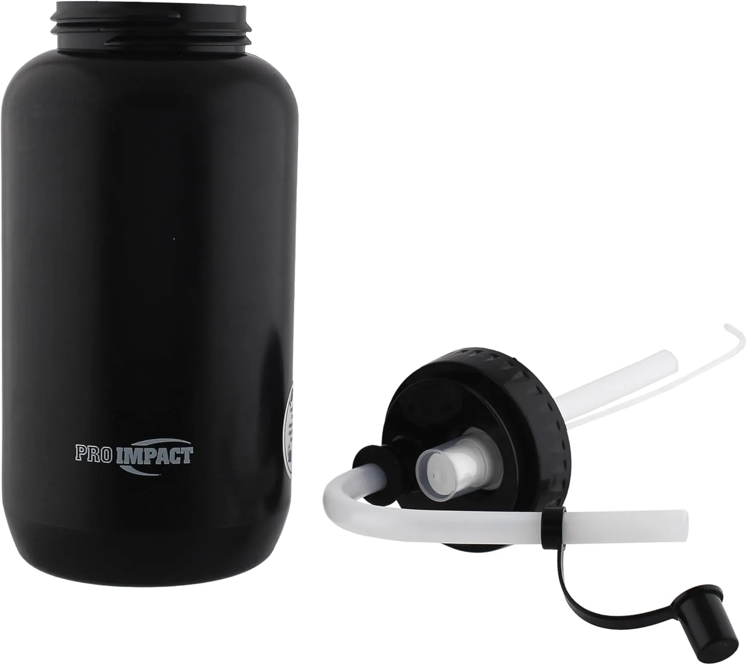 Pro Impact Squeezable Water Bottle with Bendable Long Straw and Spray cap - LDPE BPA Free Plastic - Hydration for Baseball Hockey Gym MMA Yoga Boxing Cycling Softball Football Lacrosse (35.5 Oz.)