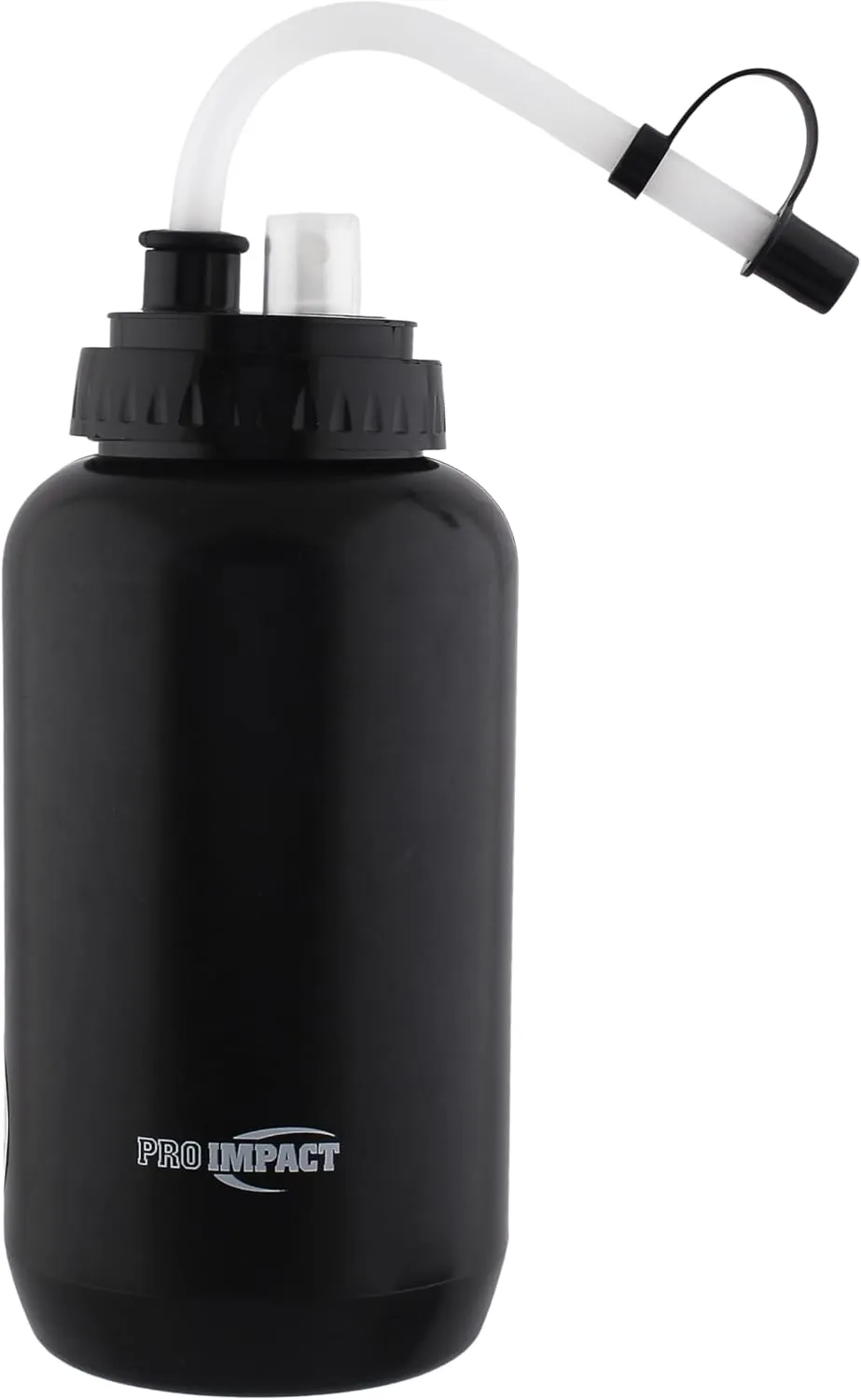 Pro Impact Squeezable Water Bottle with Bendable Long Straw and Spray cap - LDPE BPA Free Plastic - Hydration for Baseball Hockey Gym MMA Yoga Boxing Cycling Softball Football Lacrosse (35.5 Oz.)