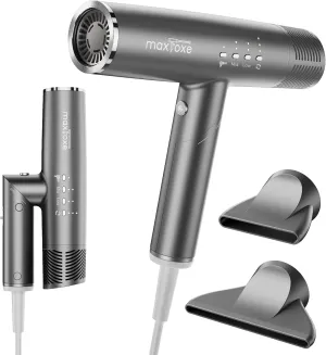 Professional Hair Dryer, Travel Blow Dryer Foldable Ionic Small High-Speed Brushless Motor 9 Modes Portable One Touch Switch with Concentrator Nozzle Attachment for Home, Hotel, Salon