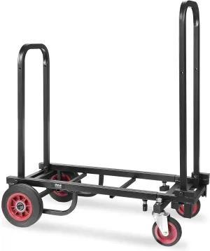 Pyle Compact Folding Adjustable Equipment Cart - Heavy Duty 8-in-1 Convertible Cart Hand Truck/Dolly/Platform Cart with R-Trac Wheels - Expandable Up to 25.24" to 40.24" - Pyle PKEQ38