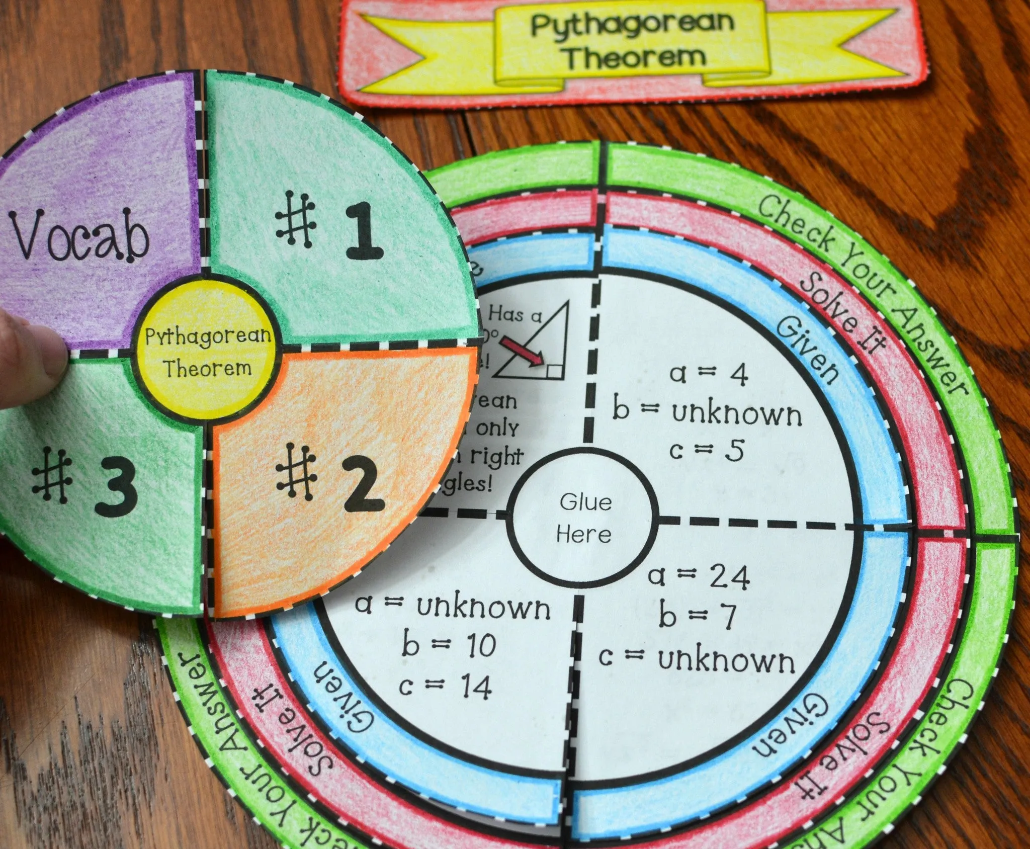 Pythagorean Theorem Wheel Foldable