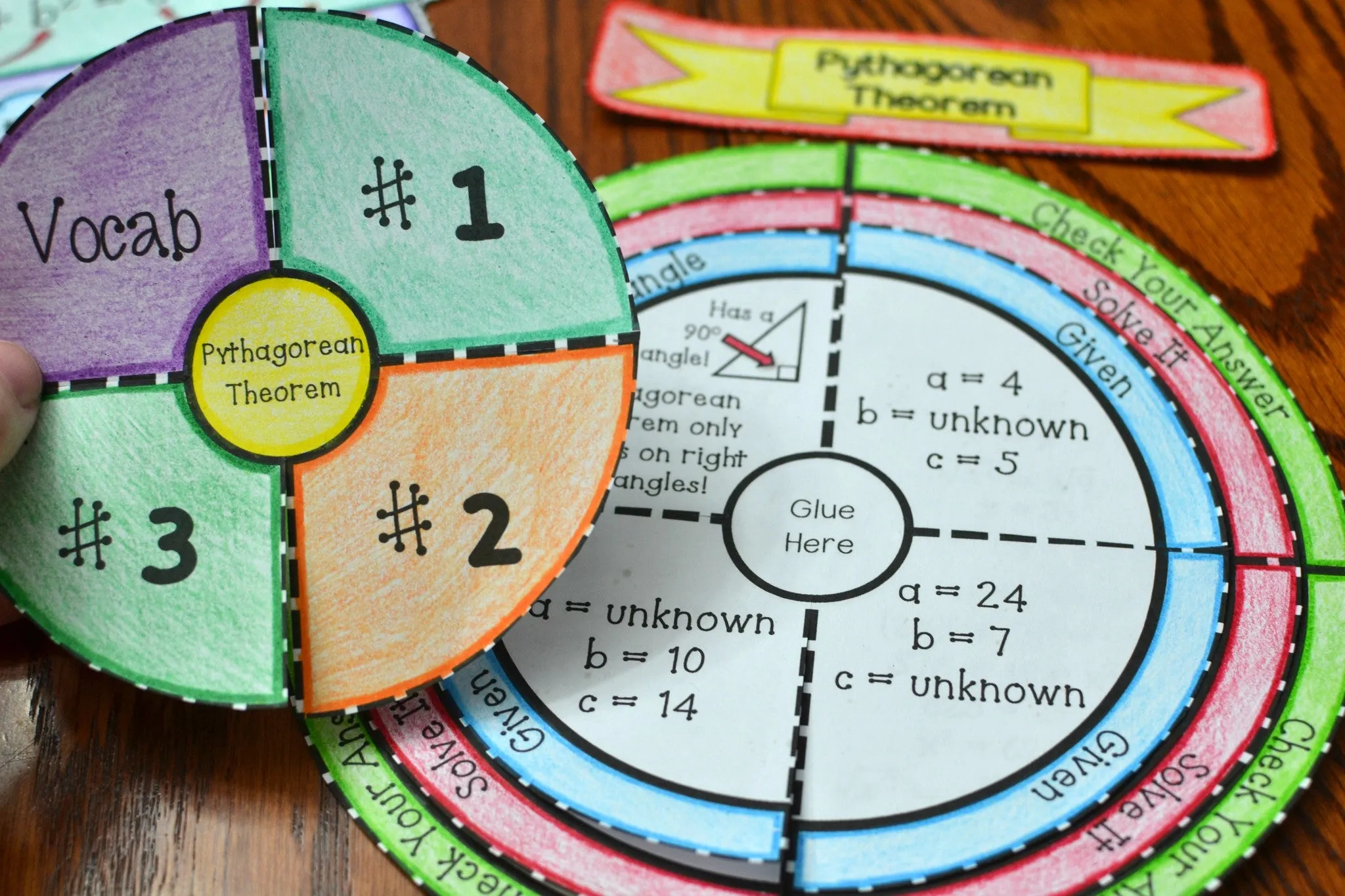 Pythagorean Theorem Wheel Foldable