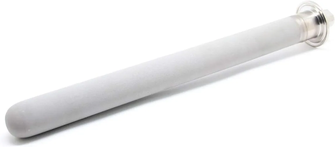 QiiMii Stainless Steel 1.5" Tri-Clamp Aeration Stone, 2 Micron, 12" Length, 1/4" NPT Female CO2 Inlet