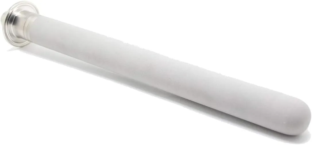 QiiMii Stainless Steel 1.5" Tri-Clamp Aeration Stone, 2 Micron, 12" Length, 1/4" NPT Female CO2 Inlet