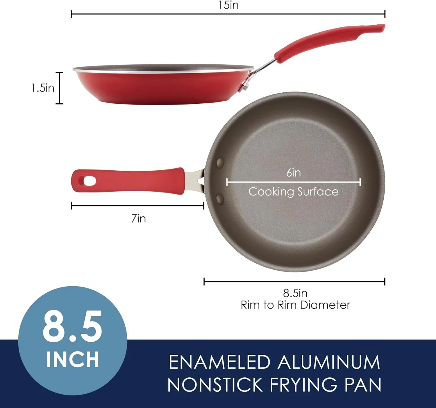 Rachael Ray Cook   Create Nonstick Frying Pan/Skillet, 8.5 Inch, Red