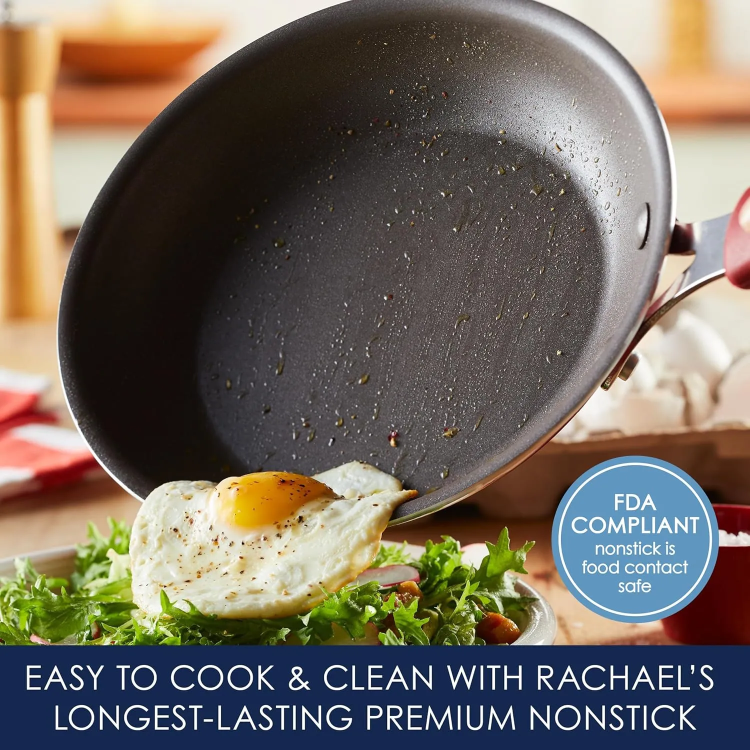 Rachael Ray Cook   Create Nonstick Frying Pan/Skillet, 8.5 Inch, Red