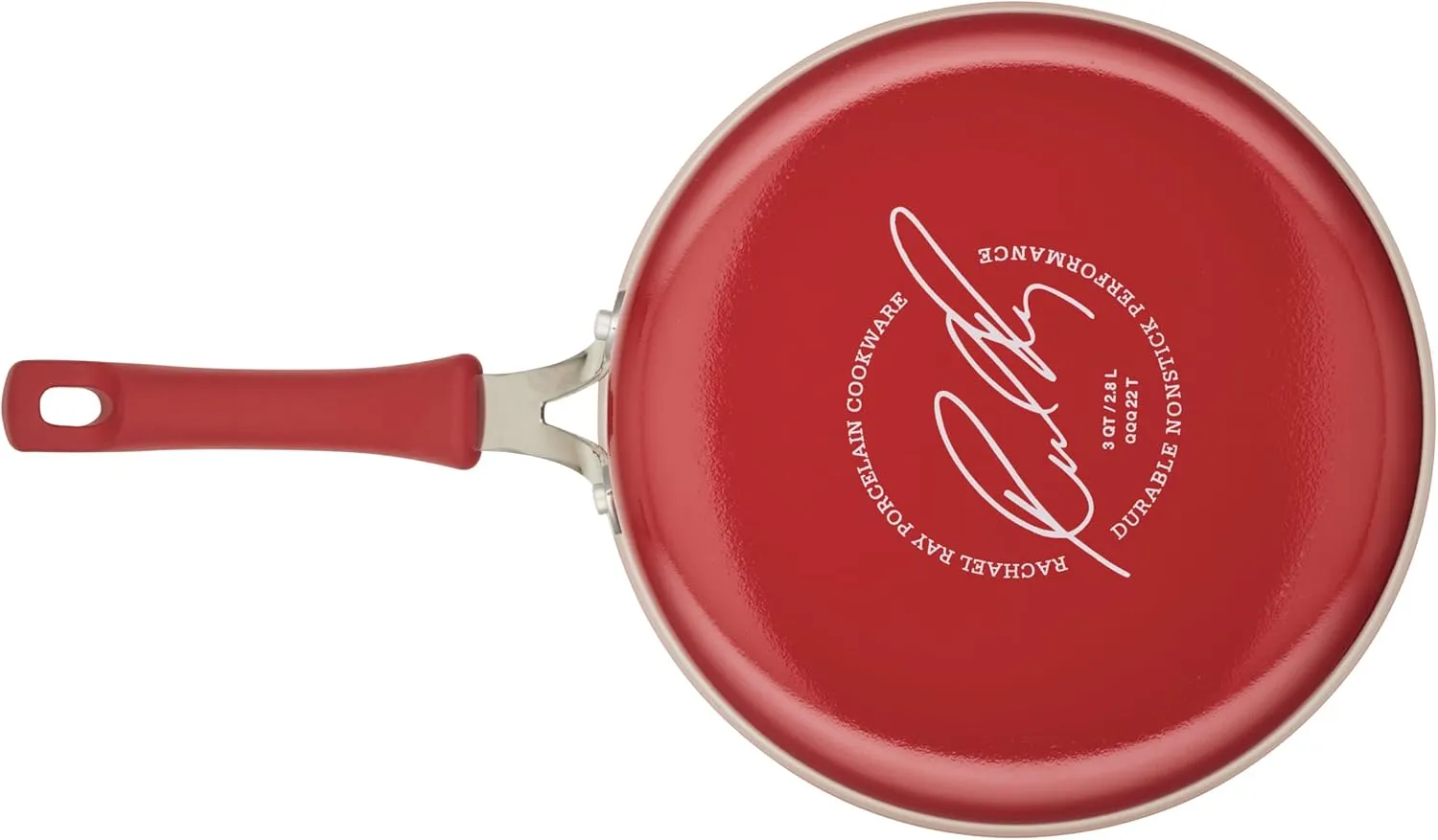 Rachael Ray Cook   Create Nonstick Sauté Pan with Lid, 3 Quart, Red