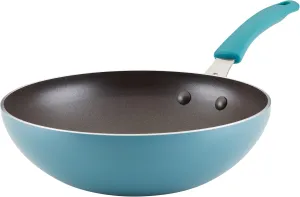 Rachael Ray Cook   Create Nonstick Stir Fry Pan/Wok, 10.5 Inch, Agave Blue