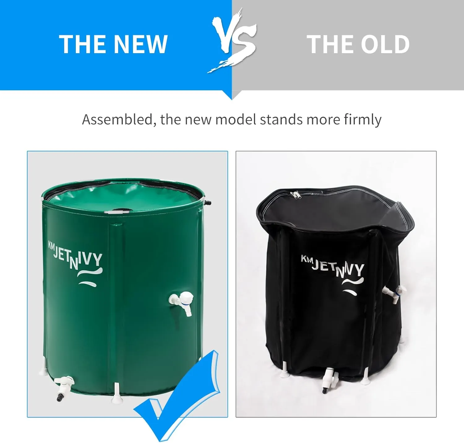 Rain Barrel Upgrade Anti-Collapse Collapsible Rainwater Collection System,Portable Water Storage Tank,Garden Water Catcher(Green,50G)