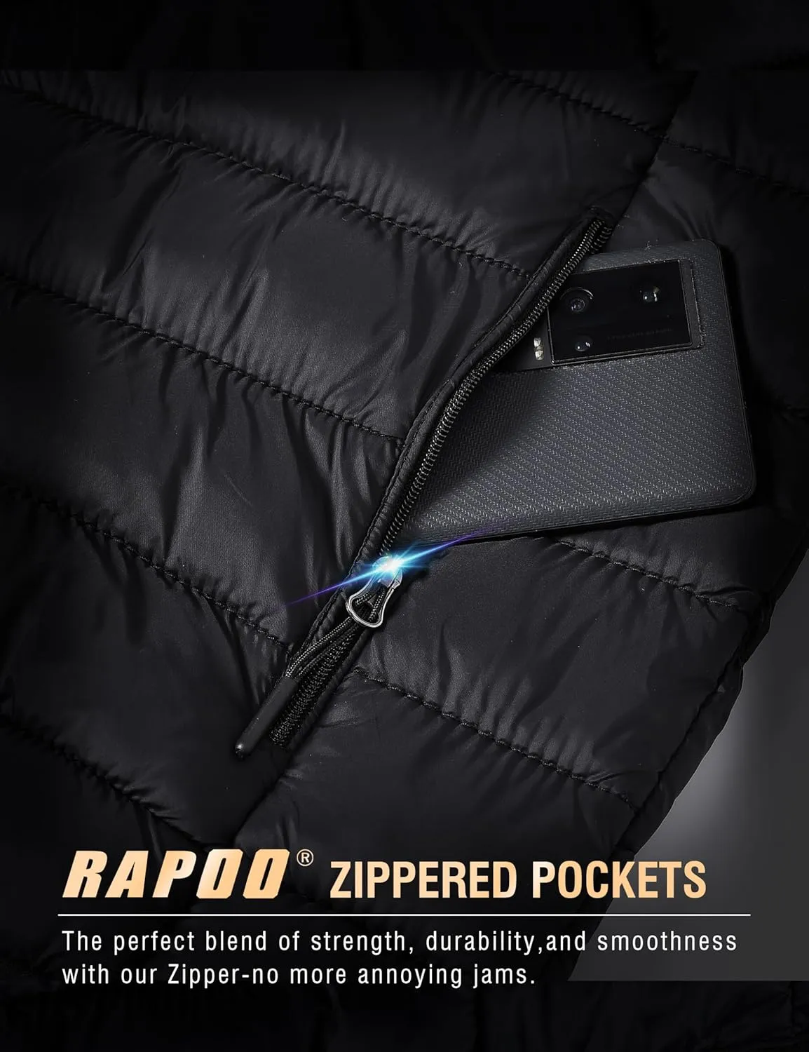 Rapoo Men's Puffer Jackets Lightweight Winter Jackets Coats Water Resistant Windproof Insulated