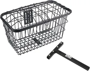 Rear Storage Basket for Mobility Scooter Electrombile Bicycle, Bicycle Cargo Rack Storage Basket, Wire Mesh Bike Basket with Cover, Iron Large Portable Basket Outdoors