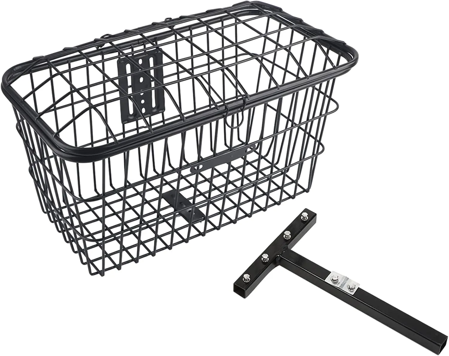 Rear Storage Basket for Mobility Scooter Electrombile Bicycle, Bicycle Cargo Rack Storage Basket, Wire Mesh Bike Basket with Cover, Iron Large Portable Basket Outdoors