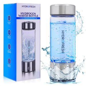 Rechargeable Hydrogen Water Bottle Generator - 420ml Portable Ionizer Machine - Upto 2000 PPB Concentration - Hydrogenated Water Bottle for Travel, Sports, Office and Home