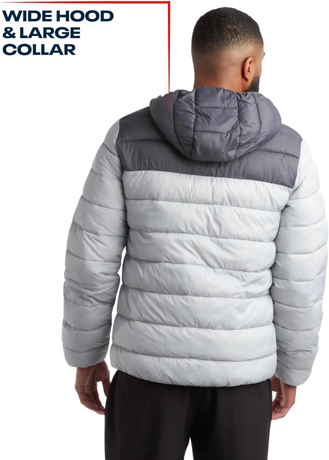 Reebok Mens Jacket - Lightweight Hooded Quilted Puffer Coat - Warm Insulated Winter Jacket for Men (S-4X)