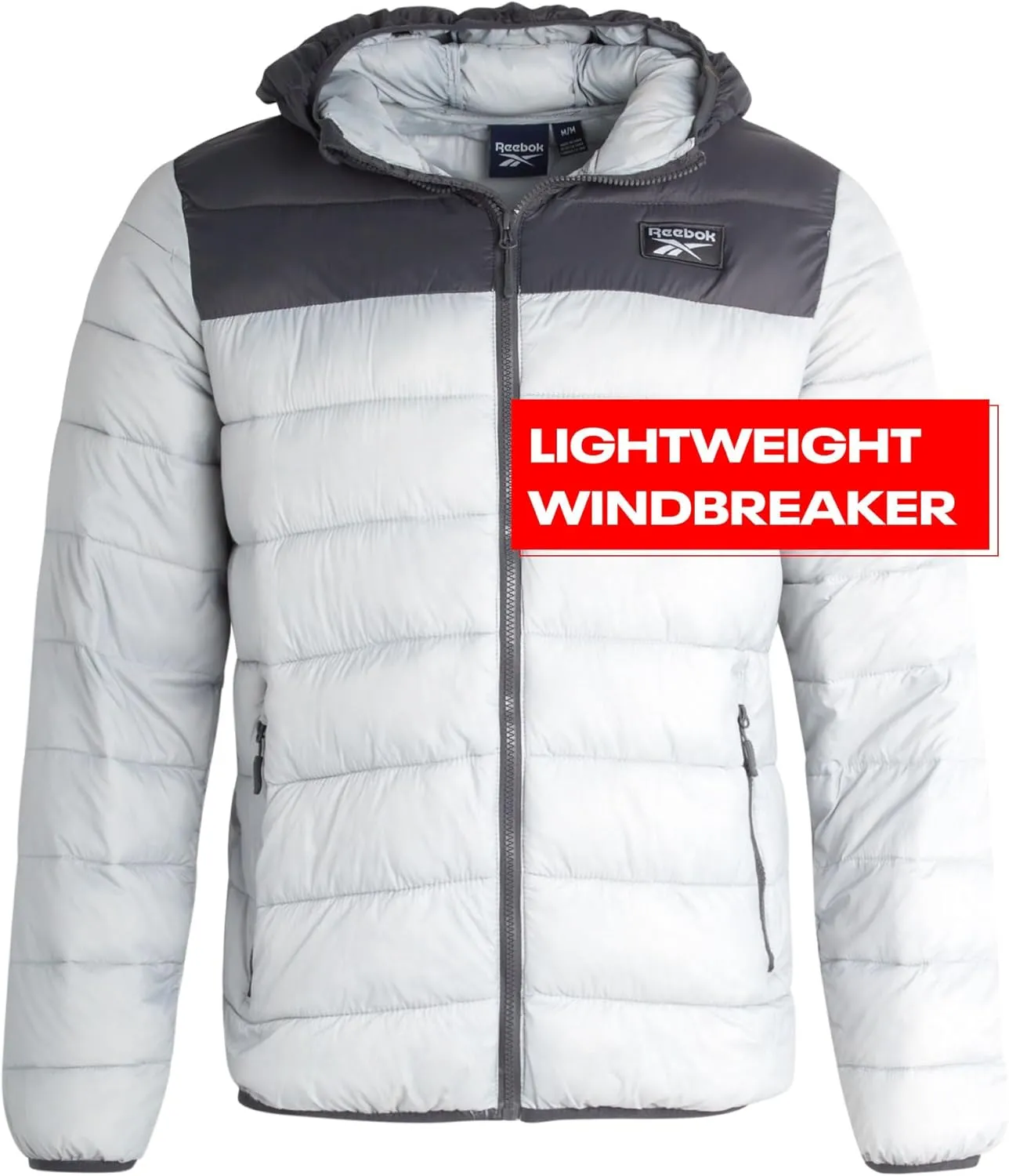 Reebok Mens Jacket - Lightweight Hooded Quilted Puffer Coat - Warm Insulated Winter Jacket for Men (S-4X)