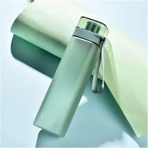 Refillable Water Bottles Portable Square Water Bottle Outdoor Sport Drinking Bottle Durable Healthy Plastic Bottles BPA Free Sports Water Bottle (Color : Green, Size : 400ML)