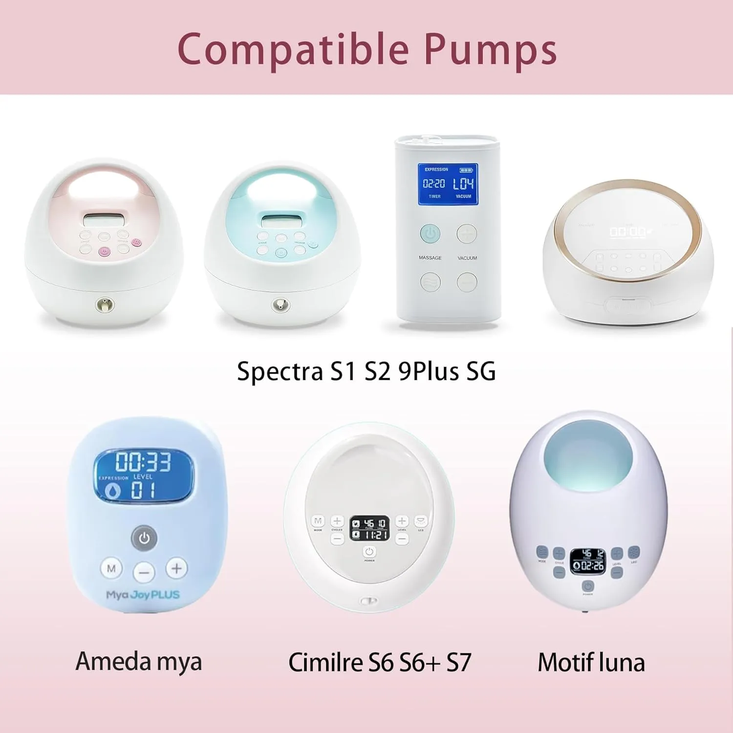 Replacement Pump Parts for Spectra S1 S2 9 Plus Synergy Gold Includes 24mm Flange Duckbill Valve Tubing Backflow Protector Bottle,Compatible with Motif Luna Cimilre Ameda MYA Pump