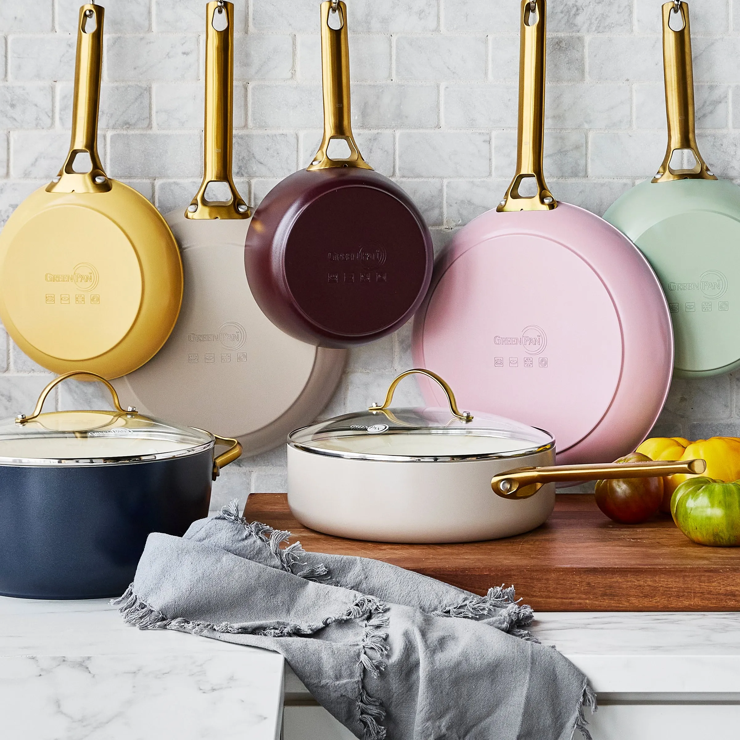 Reserve Nonstick, Ceramic Open Fry Pan Set, 10" and 12"