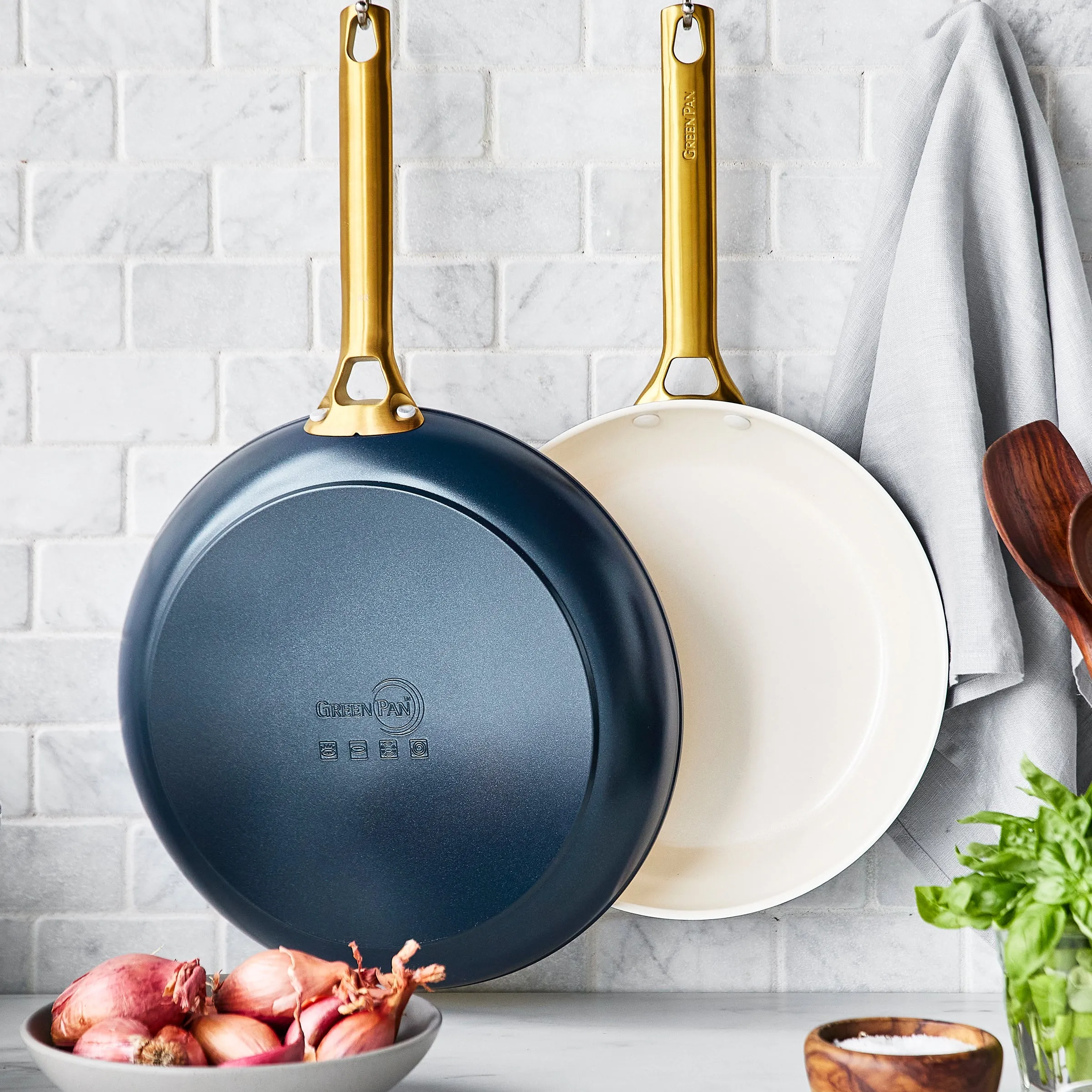Reserve Nonstick, Ceramic Open Fry Pan Set, 10" and 12"