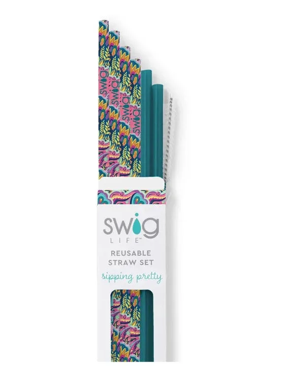 Reusable   Straw Set Bazaar & Teal   TS-AZTL