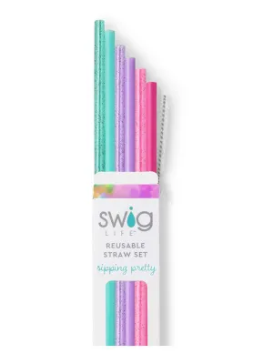 Reusable Straw Set  Cloud Nine Glitter S191 ts cdgl
