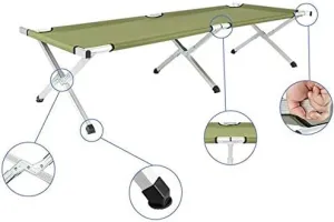 RHB-03A Portable Folding Camping Cot with Carrying Bag Army Green