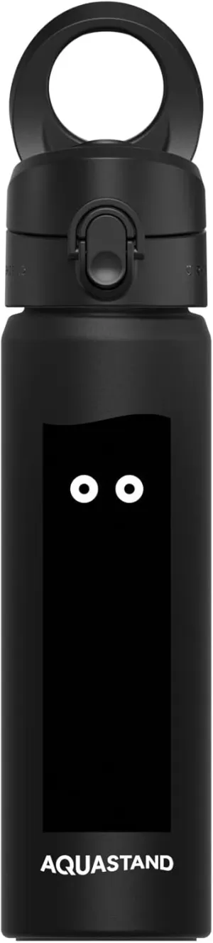 RHINOSHIELD AquaStand Magnetic Bottle 23 oz | Stainless Steel Insulated Sport Bottle with straw, with MagSafe Handle, Adjustable Tripod, Leak-Proof - Black - [Googly Eyes]