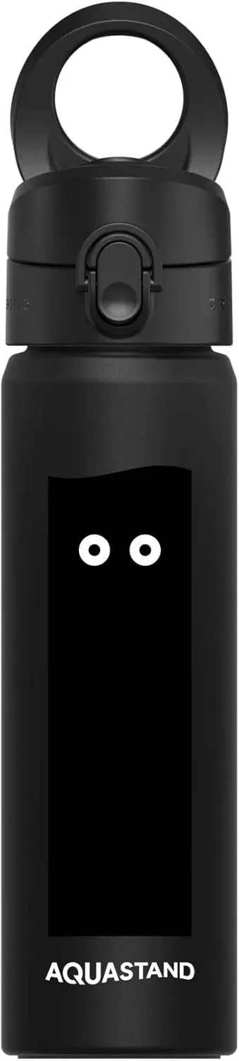 RHINOSHIELD AquaStand Magnetic Bottle 23 oz | Stainless Steel Insulated Sport Bottle with straw, with MagSafe Handle, Adjustable Tripod, Leak-Proof - Black - [Googly Eyes]