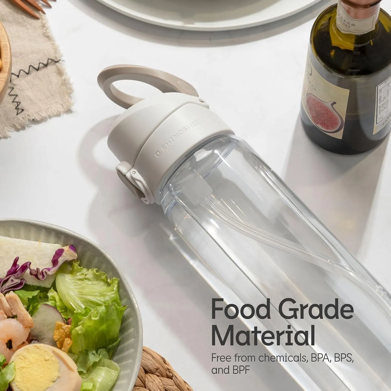 RHINOSHIELD AquaStand Magnetic Bottle 23 oz | Stainless Steel Insulated Sport Bottle with straw, with MagSafe Handle, Adjustable Tripod, Leak-Proof - Black - [Snoopy/Woodstock - Classic]