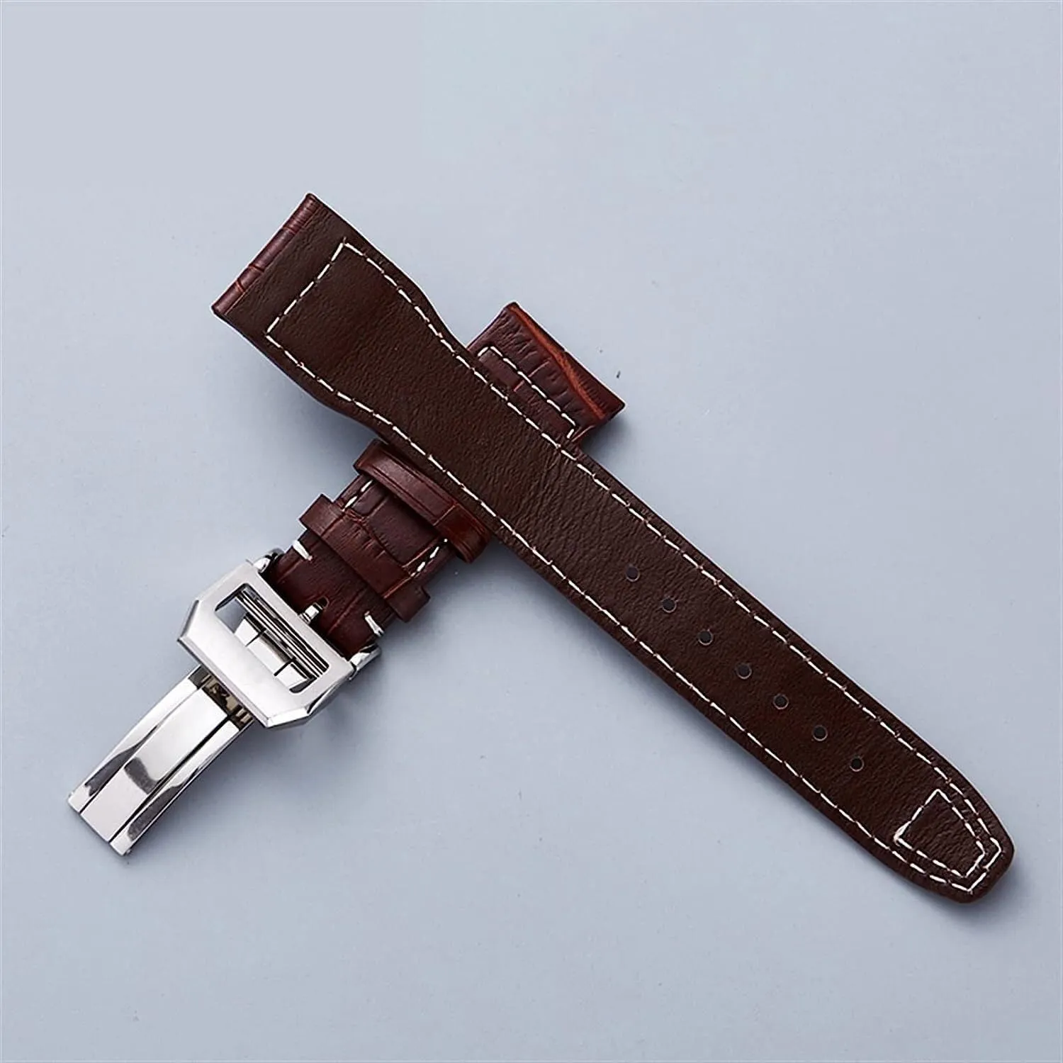 Rivet Cow Leather Wristband For IWC Pilot Mark Series Watch Band Genuine Leather Strap Accessories 22mm