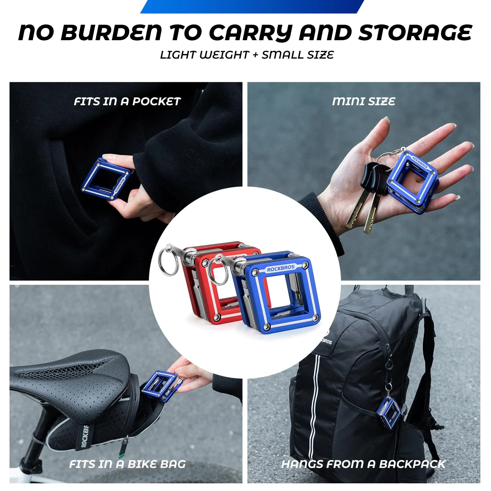 ROCKBROS 8 in 1 Mini Multi-Tools Set Foldable Repair Tool Kit