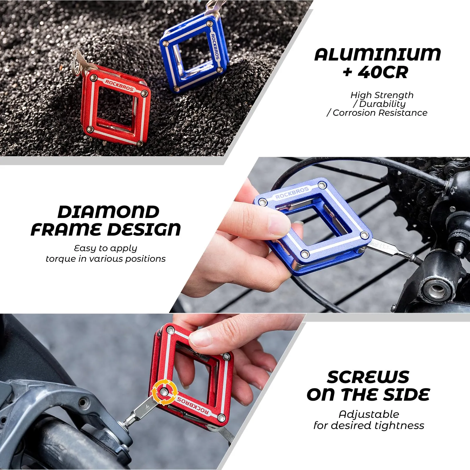 ROCKBROS 8 in 1 Mini Multi-Tools Set Foldable Repair Tool Kit