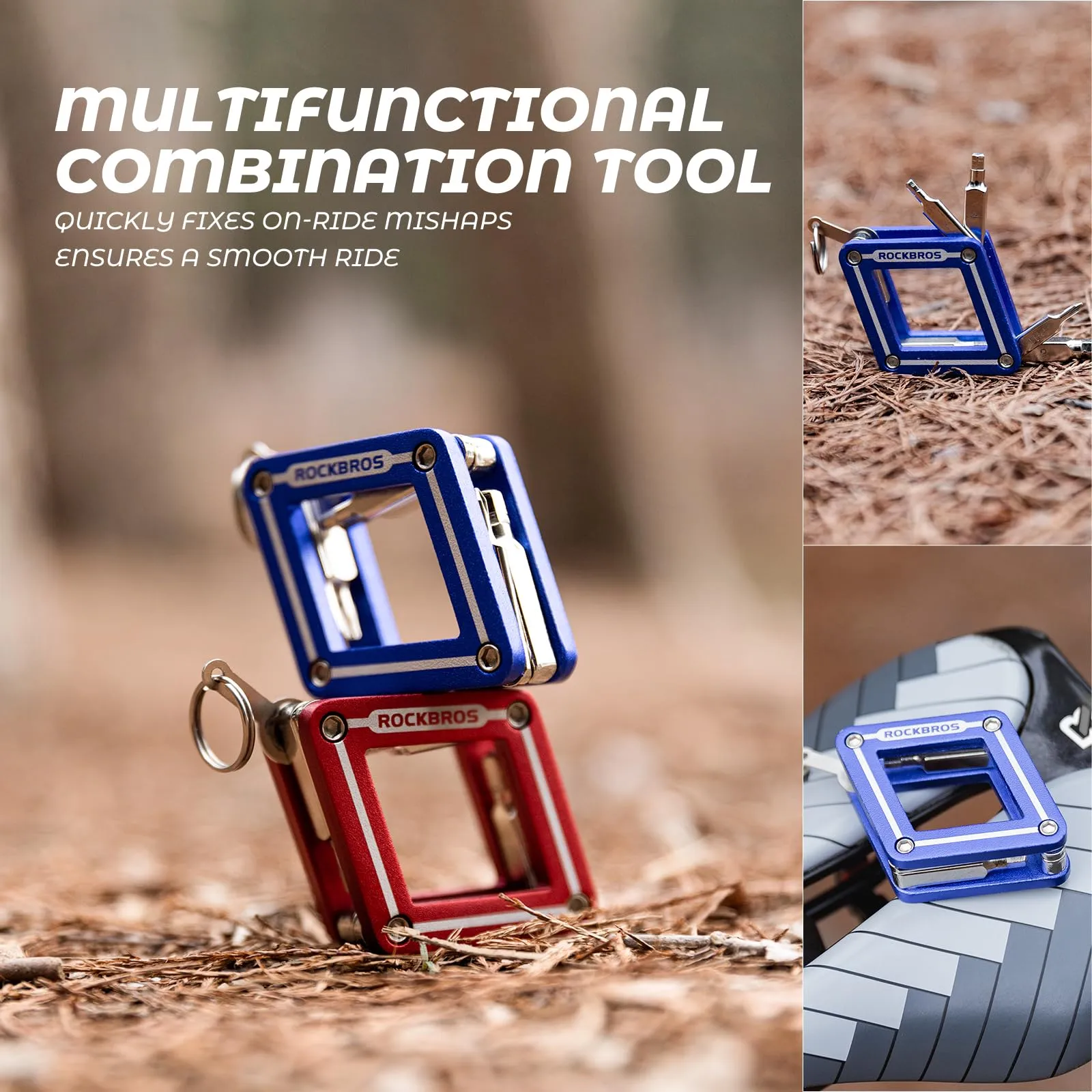 ROCKBROS 8 in 1 Mini Multi-Tools Set Foldable Repair Tool Kit
