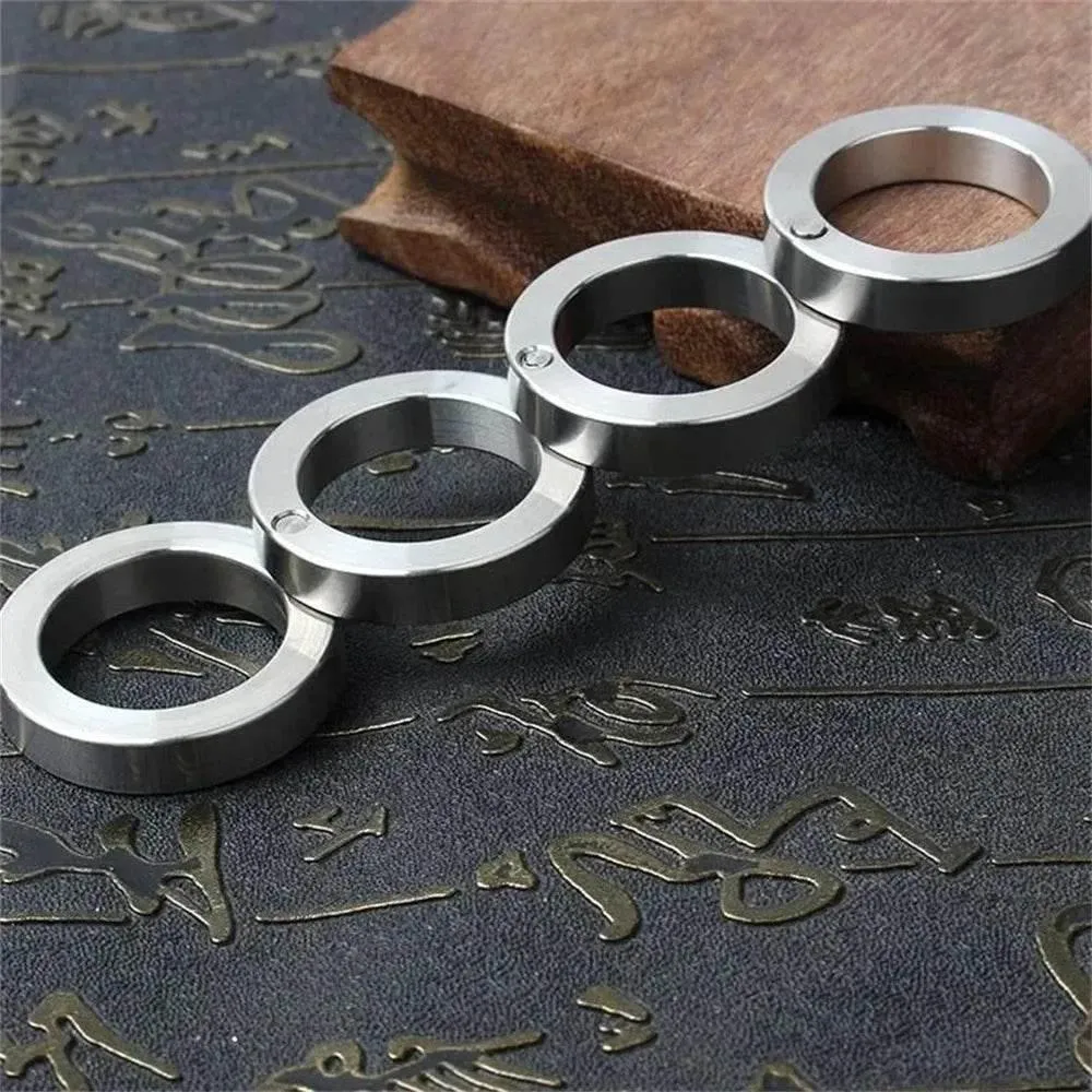 Rotatable Foldable Stainless Steel Self-Defense Ring