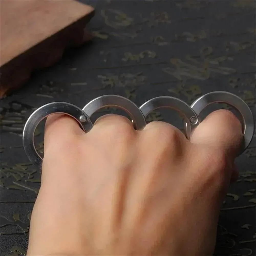 Rotatable Foldable Stainless Steel Self-Defense Ring