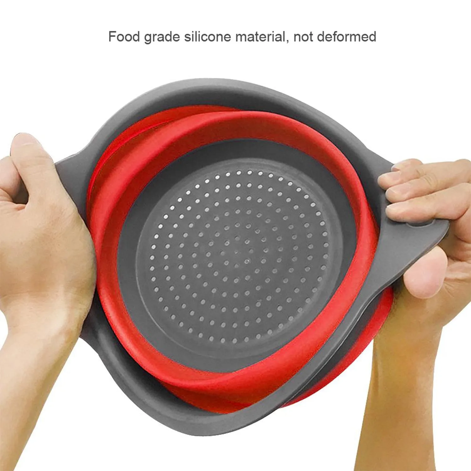 Round Sili Strain Foldable Kitchen Utensil For Straining
