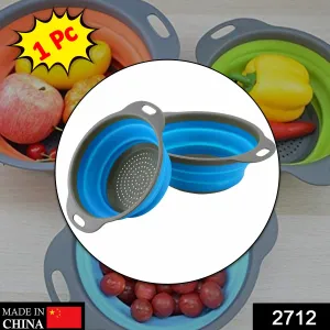Round Sili Strain Foldable Kitchen Utensil For Straining