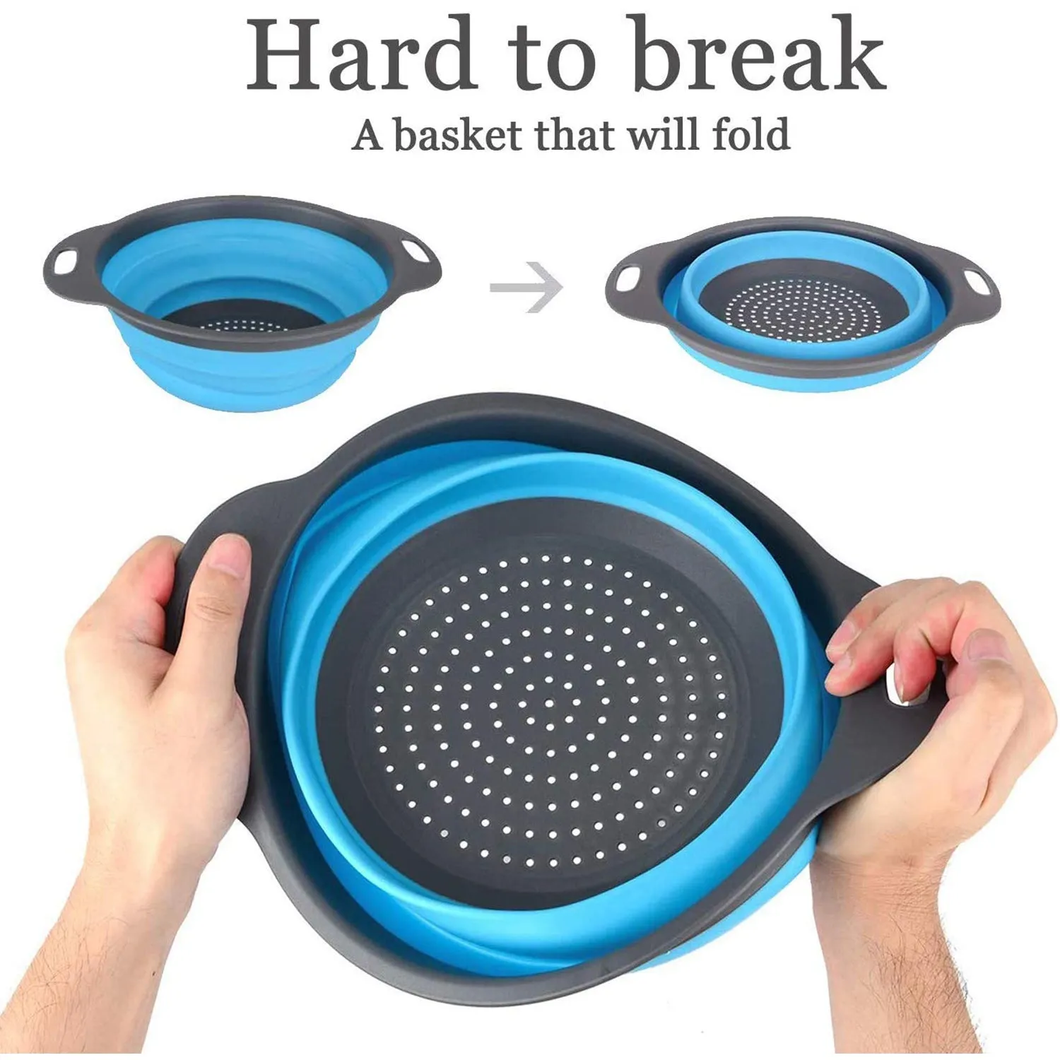 Round Sili Strain Foldable Kitchen Utensil For Straining