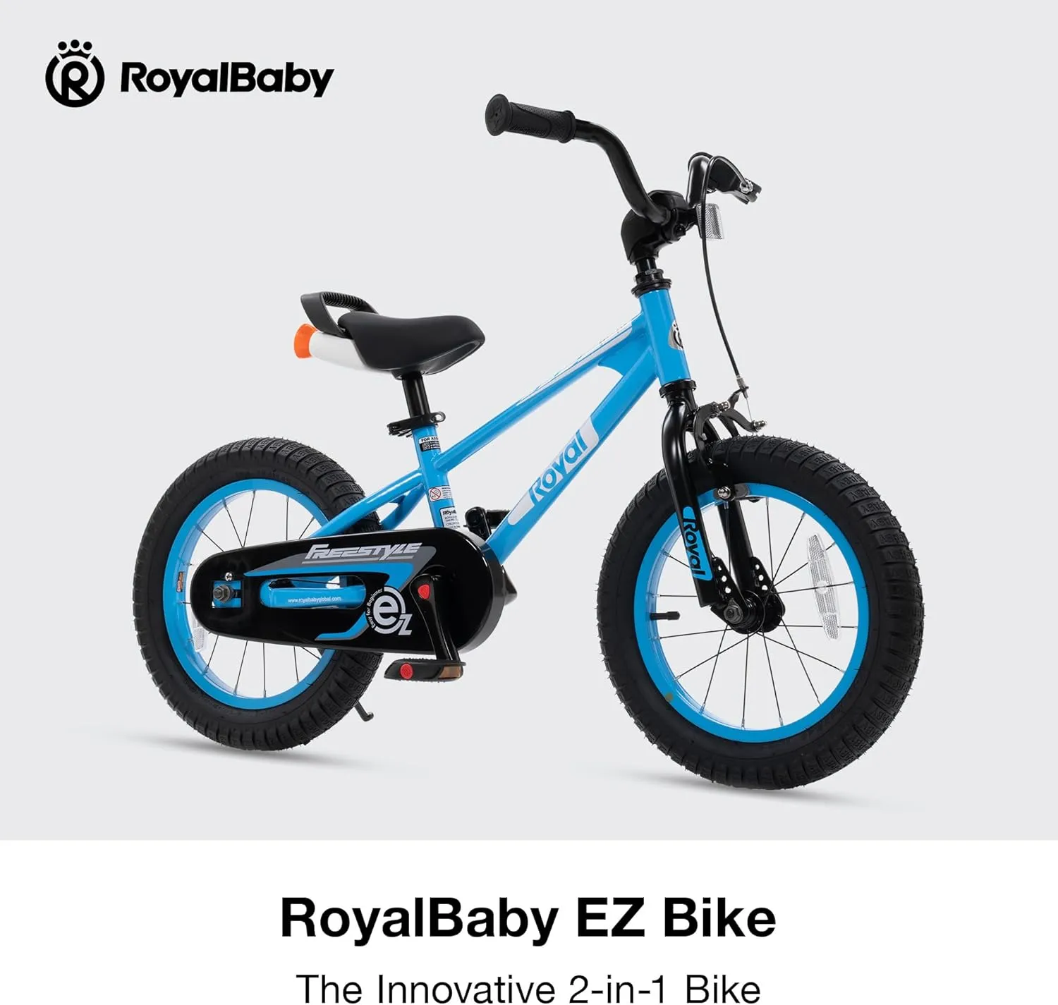 RoyalBaby Kids Bike EZ Freestyle Training Free Balance to Pedal Easy Learning Bicycle, 12-18 Inch for Toddlers to Big Kids